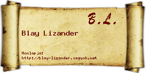 Blay Lizander névjegykártya